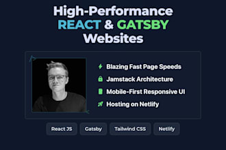 develop a fast react or gatsby website with netlify