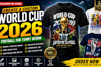 create a custom world cup 2026 football fan tshirt design