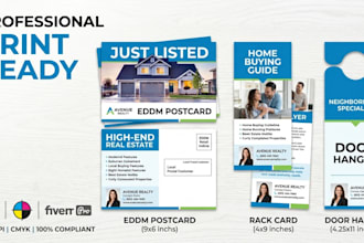 design print ready eddm postcard, dl flyer rack card, door hanger design for you