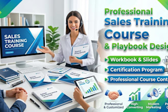 create a professional sales training course, presentation, playbook, and journal