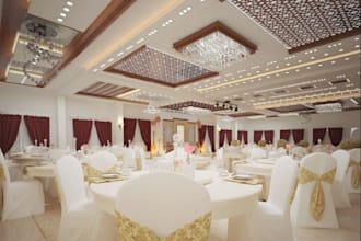 design 3d interior conference hall, wedding hall, event, concert venues render