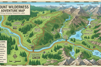 illustrate rv park maps, campground site plans, and visitor maps