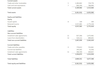 draft your financial statements