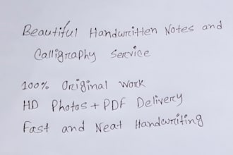 write beautiful handwriting and calligraphy notes, letters, cards