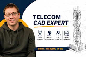 telecom tower drawings, antenna installation, rf site plan, telecom cad pro