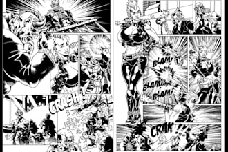 comic book illustration webtoon panel comic book page as anime manga artist