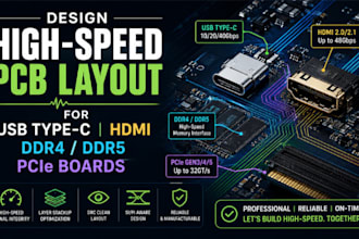 design high speed pcb layout for usb type c hdmi, ddr4ddr5, and pcle boards