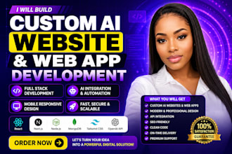 develop custom ai website, full stack web app and frontend solution
