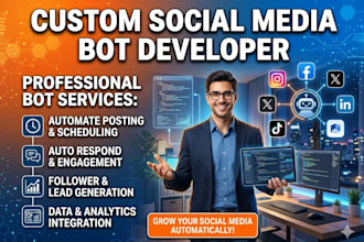 social media bot development, facebook bot, instagram bot, tiktok bot and x bot