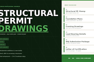 provide pe stamp and structural permit drawings for north carolina