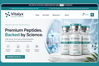 build peptide website supplement website supplement store nutraceutical website