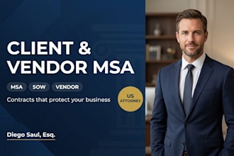 prepare a master service agreement for clients and vendors
