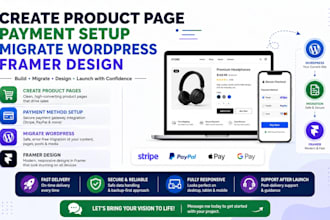 create product page setup payment migrate wordpress design framer website