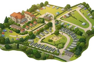 design maps for parks, resorts, tourism, campground, hiking