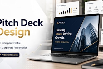 create company profile presentation, corporate presentation, pitch deck design