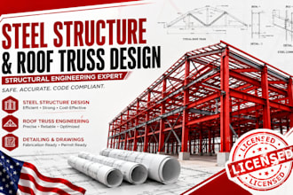 steel structure design and detailing, roof truss design, structural engineering