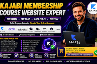 design kajabi membership course website,wishlist member circle courses uploads