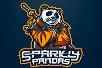 make wonderful new style panda ninja mascot logo design service for business