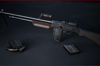 model realistic 3d gun and weapon assets, models for games