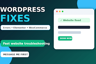 fix wordpress, elementor, woocommerce errors