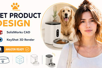 design dog pet product concept, solidworks cad sketch, keyshot 3d render design