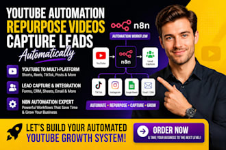 build n8n youtube automation, repurpose videos and capture leads automatically