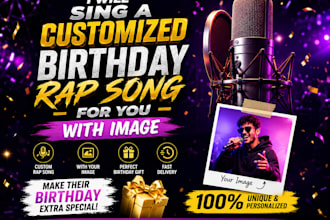 create a custom personalized birthday rap song with your photo