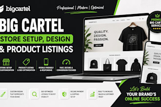 build a stunning big cartel store with SEO product listings