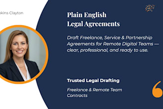 draft freelance, service and partnership agreements for remote digital teams