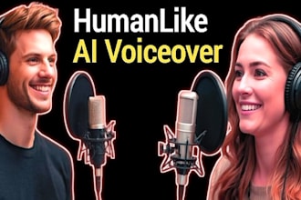 do realistic ai voiceover male or female, no robotic sound