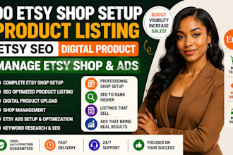 do etsy shop setup product listing etsy SEO digital product manage etsy shop ads