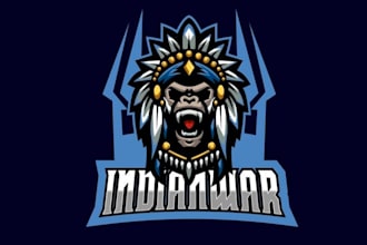 make wonderful new style warriors inland tribes mascot logo design with 1 day