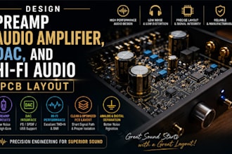design preamp audio amplifier, dac, and hifi audio pcb layout