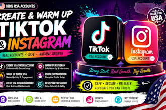 create USA instagram, warmup tiktok instagram warmup, tiktok ads manager