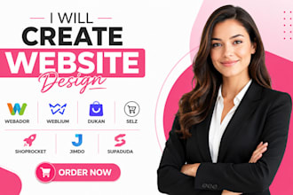 create webador weblium dukan selz shoprocket jimdo supaduda website design