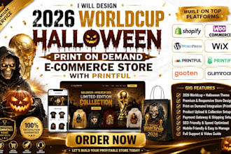 design 2026 worldcup halloween print on demand website ecommerce store printful