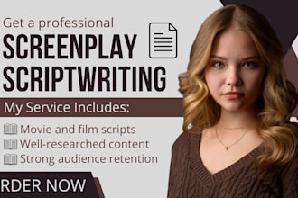 write a compelling short film screenplay and movie scriptwriting for production