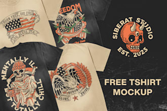 hand draw tshirt design with vintage tattoo style