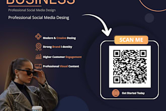 1 I will design professional social media posts with qr code