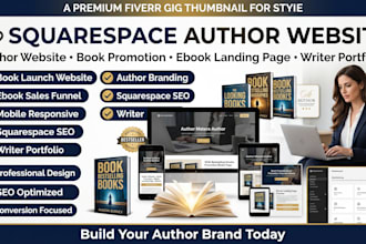 design a squarespace author website ebook website  landing page writer portfolio