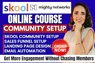 do skool community setup, skool online course community growth management