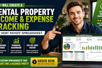 create a rental property income and expense tracking or debt payoff spreadsheet