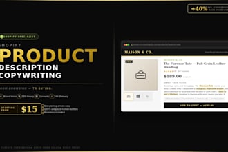 write SEO shopify product descriptions that convert
