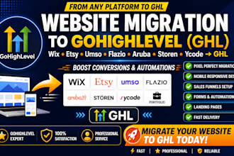 design migrate orfolio pory umso flazio aruba storden ycode wix etsy to ghl
