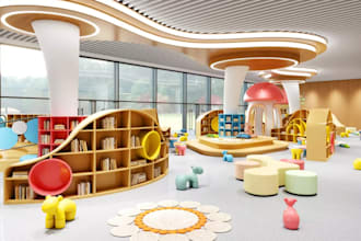 design kindergarten renovation kids playroom preschool reading room and toy area