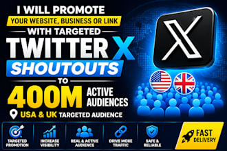 share and promote your website or link to 400 millon USA, UK social media users