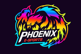 make awesome style phoenix racing e sport mascot logo design with 1 day delivery