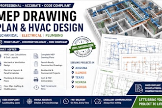mep drawing plan hvac design floor plan in arizona illinois texas nevada florida