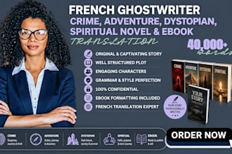 french ghostwriter crime adventure dystopian spiritual novel ebook translation
