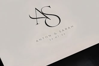 design custom wedding logo initial design wedding monogram